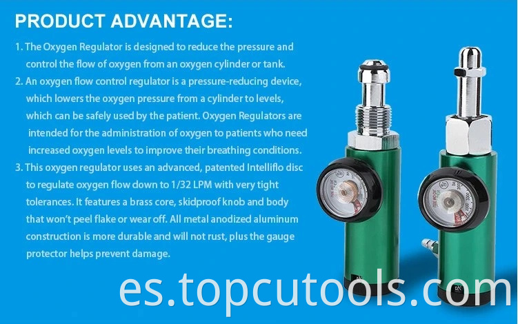 Fabricante de regulador de cilindro de gas a presión de oxígeno médico